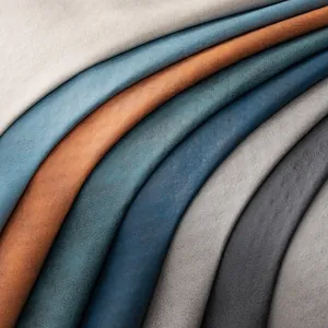 Waterproof non-slip sofa cover fabric samples with faux suede texture in multiple colors