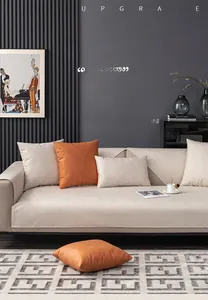 Waterproof technical fabric sofa cover showing anti-scratch texture and spill resistance
