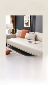 Close-up of waterproof tech cloth sofa cover showing anti-scratch and breathable texture