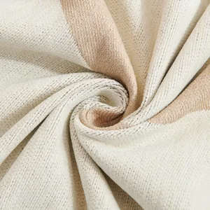 Nordic chenille sofa cover with striped weave pattern for cat scratch protection