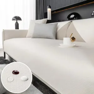 Waterproof Faux Leather Sofa Cushion Cowhide Pattern Tech Cloth Sofa Cover Minimalist Non-Slip Furniture Protector For Living Room