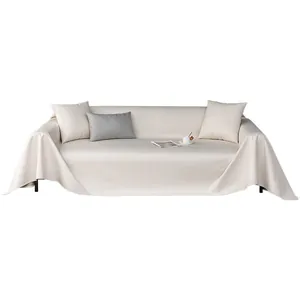 Copridivano impermeabile bianco crema con trama in pelle e design antiscivolo