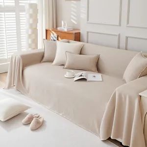 Nordic Teddy Velvet Sofa Cover Waterproof Anti-Scratch Universal Sofa Towel With Fringe Furniture Protector For Living Room