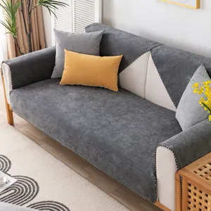 Wasserdichte dunkelgraue Sofa-Abdeckung mit rutschfester Textur und Schutzumrandung