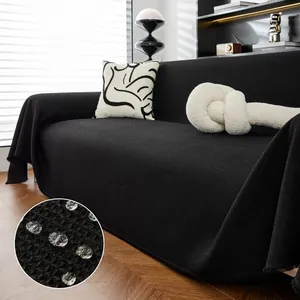 Manta de Sofá Minimalista Moderna Impermeable Gofre Poliéster Punto Funda de Sofá Protección Muebles Color Sólido para Sala de Estar Hogar