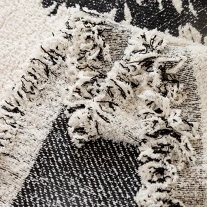 Couverture de canapé bicolore de style nordique avec des glands décoratifs