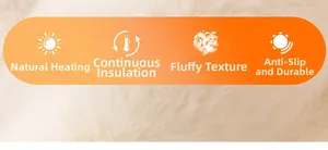 Detail of plush faux rabbit fur sofa cover with heat retention and anti-slip features