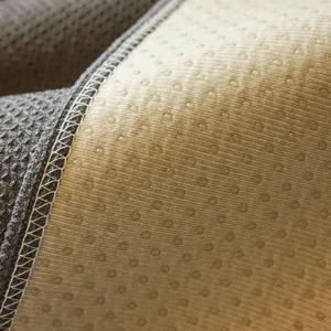 Waterproof waffle texture sofa cover in dark grey with anti-slip silicone dot backing