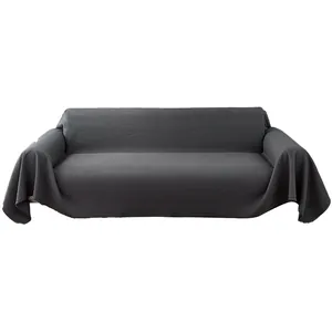 Charcoal gray waffle weave sofa cover made of waterproof non-slip fabric for protection