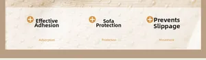 Close-up of non-slip silicone backing on thick plush sofa cover for better grip