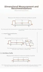 Detailed measurement guide for oversized chenille sofa throw covers with sizing instructions