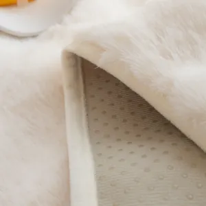 Alfombrilla de felpa blanco crema para alféizar con reverso antideslizante y borde grueso