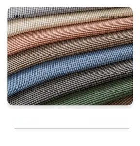 Close-up of double color stitching chenille fabric with 3D waffle texture in various colors