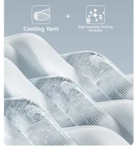 Detail of cooling ice silk fibers with stable cool-feeling particles for summer sofa cover