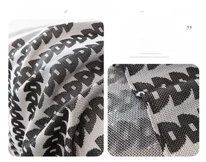 Close-up of cooling ice silk fabric with geometric letter patterns for sofa covers
