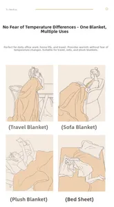 Versatile 4-in-1 soft throw blanket for travel, sofa, office nap and cozy bedsheet