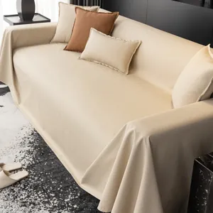 Waterproof Faux Leather Sofa Cover Non-Slip Lambskin Texture Furniture Protector Solid Color Modern Sofa Mat For Pets Kids