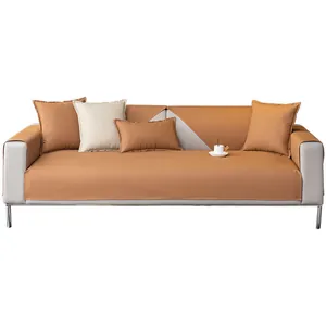 Copridivano moderno impermeabile in tessuto testurizzato color cammello e beige
