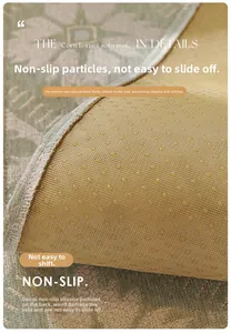 Detail of the non-slip silicone backing on the Nordic green chenille sofa cushion