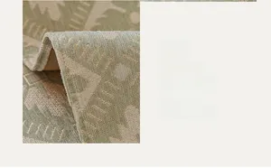 Detail of Nordic chenille sofa cover showing wide reinforced edges and geometric pattern