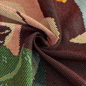 Copridivano vintage americano in pesante tessuto jacquard con trama floreale