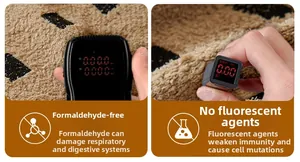 Safety test showing formaldehyde-free and no fluorescent agents on fuzzy sofa cover