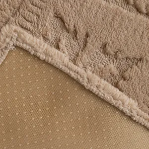 Brown plush thick sofa cushion with non-slip backing and high-density soft fleece