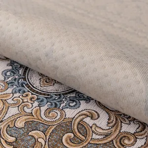 Housse de canapé en chenille avec motif jacquard bleu et envers antidérapant