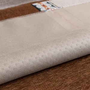 Gestreepte chenille bankkussen met antislip achterkant en elegant kanten bloemenpatroon