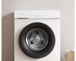 Close-up of Mijia drum washing machine control panel with LED display and touch icons