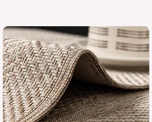 Detail of cross-woven linen texture sofa cover with non-slip backing and flexible fold
