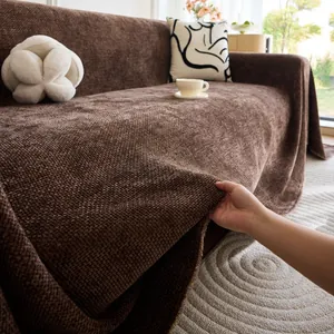 Moderne Einfarbige Chenille Sofaüberwurf Waffelstruktur Sofa Handtuch Mit Fransen All-inclusive Sofabezug Möbel Schutz