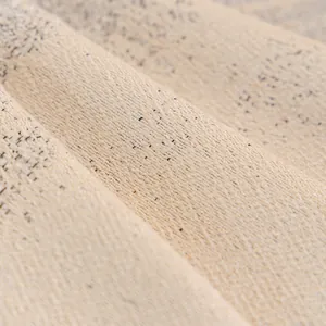 Funda de sofá gruesa de chenilla con patrón de manchas grises en tela beige crema