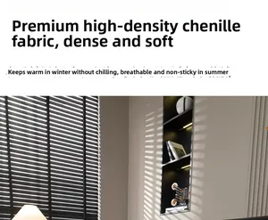Gros plan sur un tissu chenille épais montrant une texture douce pour canapé