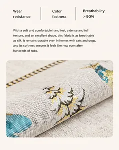 Detail von Chenille-Jacquard-Stoff mit Hirschmuster und Webstruktur für Sofabezüge