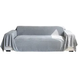 Copridivano grigio extra largo in ciniglia con elegante texture di luci e ombre