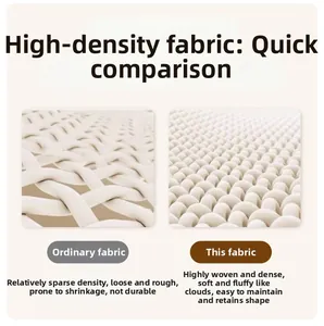 Macro comparison showing high-density knitted chenille fabric versus standard material