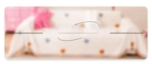 Detail view of cream-style floral chenille sofa cover with colorful heart patterns