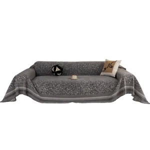Böhmischer Sofaüberwurf aus Chenille mit Sternenmuster und Fransen für Dreisitzer-Sofas