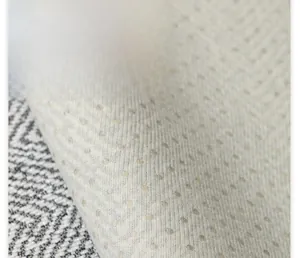 Close-up of non-slip silicone particles on chenille sofa cover backing for grip