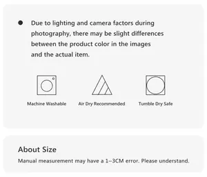 Care instructions for sofa cover showing washing machine tips and size tolerance guide