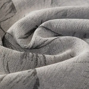 Housse de canapé rétro française en chenille grise avec jacquard et dentelle chic