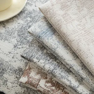 Antislip bankhoes van katoen en linnen met vintage marmerpatroon jacquardstof