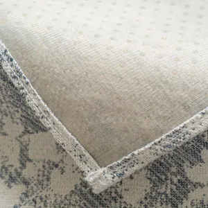 Blauw vintage bankkussen met antislip siliconen achterkant en gestikte randen