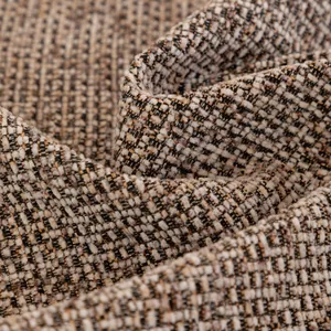 Cojín de sofá de chenilla minimalista con textura de tweed marrón y patrón de jacquard