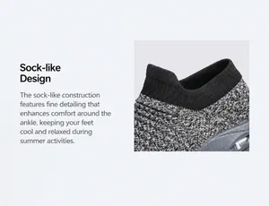 Détail du col style chaussette respirant sur baskets à coussin d'air tricotées