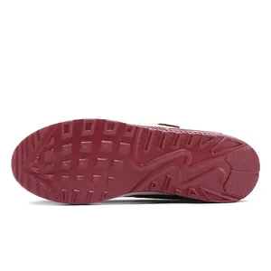 Chaussures compensées en mesh bordeaux pour femme avec semelle antidérapante à coussin