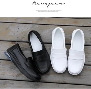 Detailed top view of comfortable loafers featuring visible heel air cushion units