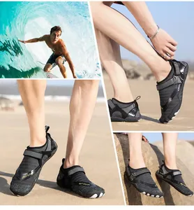 Détails de chaussures d'eau en maille respirante avec semelle en caoutchouc antidérapante
