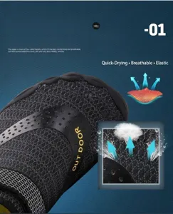 Detail des atmungsaktiven Vier-Wege-Stretch-Materials an Profi-Wat- und Strandschuhen